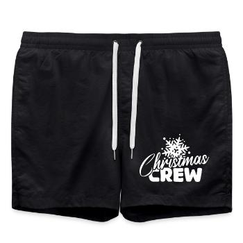 Équipage de Noël flocon de neige Logo de Noël d’hiver - Short de bain - noir - Devant - AI Model Male 185 light (185cm)