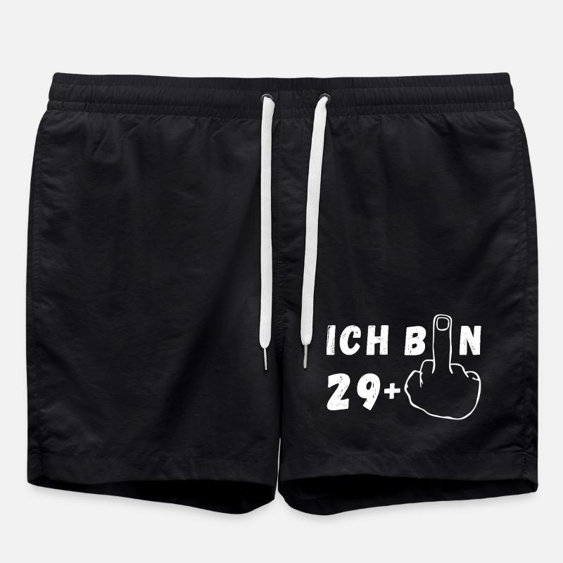 Ich bin 29+ Stinkefinger Geburtstag Geschenk ab 30 - Badeshorts - Schwarz