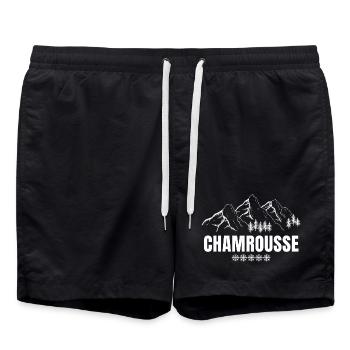 Chamrousse, station de ski, domaine skiable - Short de bain - noir - Devant - AI Model Male 185 light (185cm)