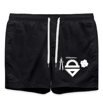 Graphique d’architecte - Short de bain - noir - Devant - AI Model Male 185 light (185cm)