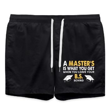 Citation drôle de cadeau de victoire pour le diplôme de Master - Short de bain - noir - Devant - AI Model Male 185 light (185cm)