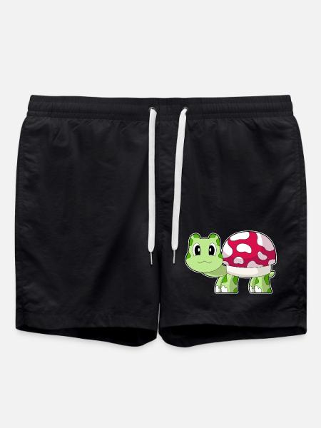 Turtle Mushroom - Swim Trunks - black