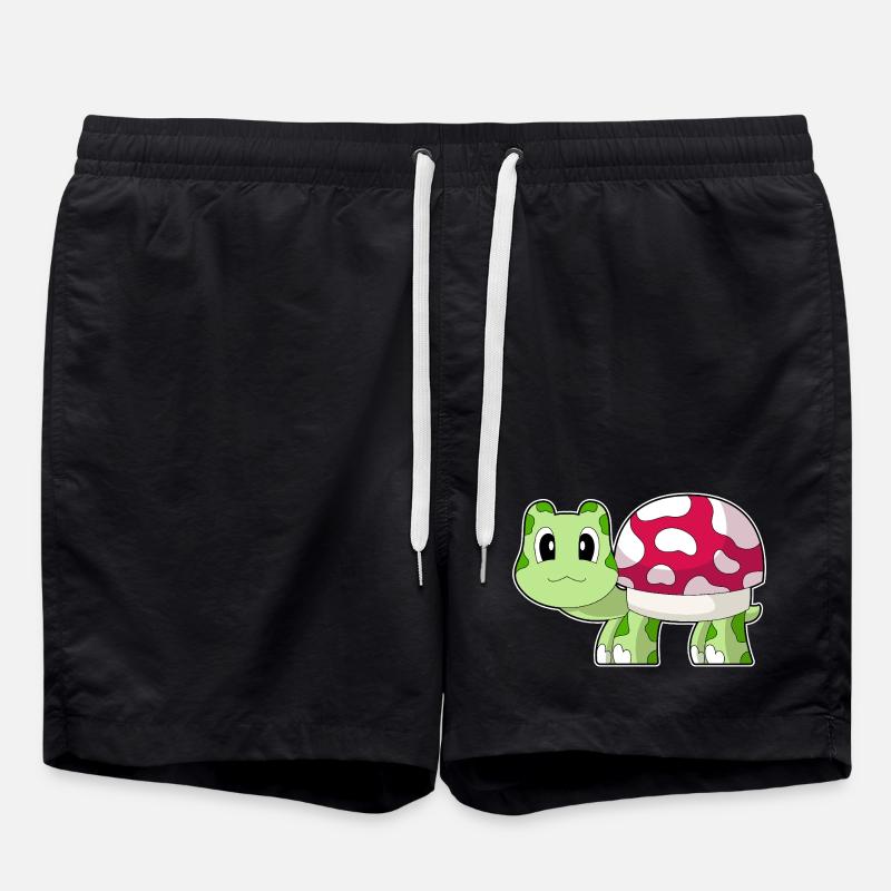 Turtle Mushroom - Swim Trunks - black