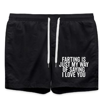 Farting is Just My Way of Saying I Love You - Swim Trunks - black - Front - AI Model Male 185 light (185cm)