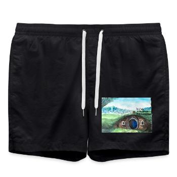 Tolkien Hole Landschaftskunst - Badeshorts - Schwarz - Vorne - AI Model Male 185 light (185cm)