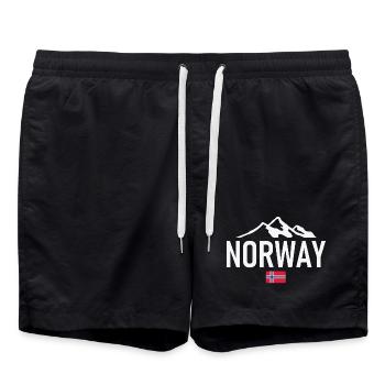 Norvège - Norvège - Norvège - Drapeau - Scandinavie - Short de bain - noir - Devant - AI Model Male 185 light (185cm)