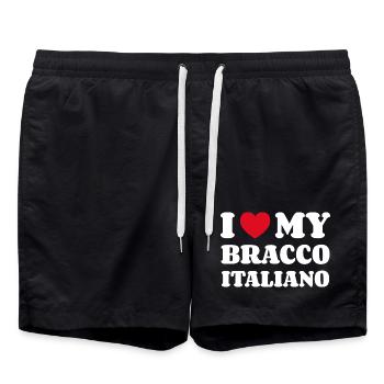 I Love My Bracco Italiano - Badeshorts - Schwarz - Vorne - AI Model Male 185 light (185cm)