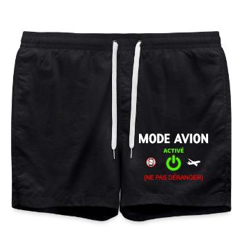 Design Fashion Airplane Activation Fun - Swim Trunks - black - Front - AI Model Male 185 light (185cm)