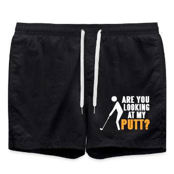 Funny Bogey Every Hole Threw Putter in Pond - Badeshorts - Schwarz - Vorne - AI Model Male 185 light (185cm)