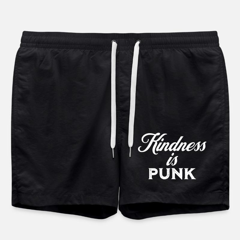 Freundlichkeit ist Punk - Badeshorts - Schwarz