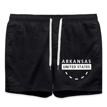 Emblème de la fierté de l’État de l’Arkansas États-Unis - Short de bain - noir - Devant - AI Model Male 185 light (185cm)