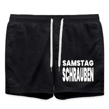 Autos - Badeshorts - Schwarz - Vorne - AI Model Male 185 light (185cm)