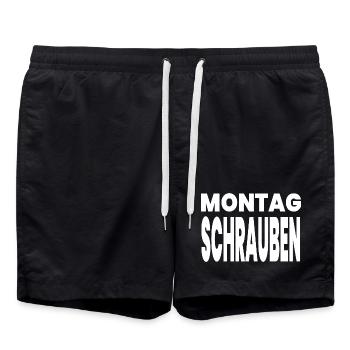Schrauben - Badeshorts - Schwarz - Vorne - AI Model Male 185 light (185cm)