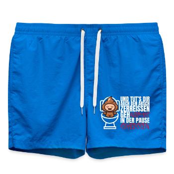 Ne jamais chier pendant la pause – Drôle de dicton - Short de bain - cobalt blue - Devant