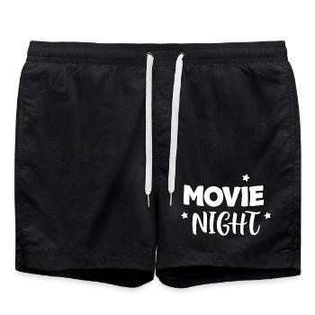 Kinoabend Fette Buchstaben - Badeshorts - Schwarz - Vorne - AI Model Male 185 light (185cm)