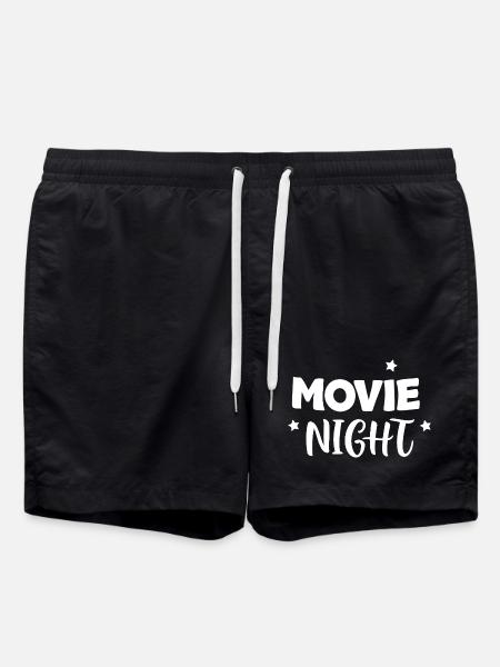 Cinema Night Bold Letters - Swim Trunks - black