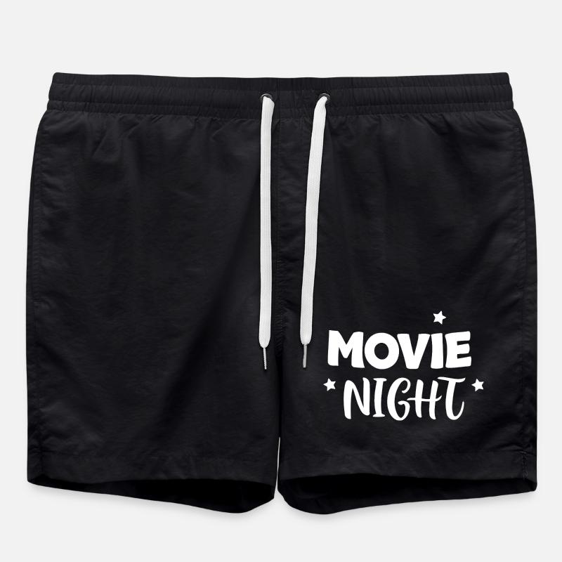 Cinema Night Bold Letters - Swim Trunks - black