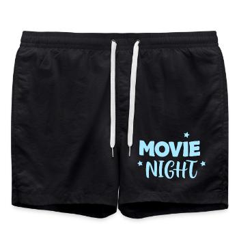 Filmabend Pastellblaue Sterne - Badeshorts - Schwarz - Vorne - AI Model Male 185 light (185cm)