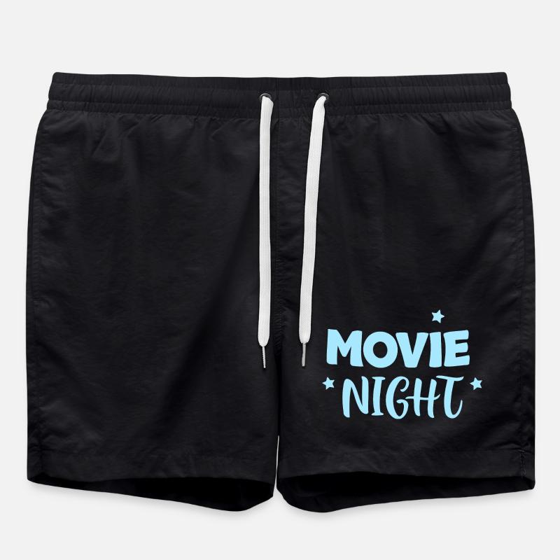 Movie Night Bleu Pastel Étoiles - Short de bain - noir