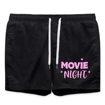 Pink Cinema Night - Swim Trunks - black - Front - AI Model Male 185 light (185cm)