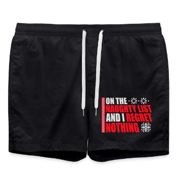 Sur la liste des vilains et ne regrette rien XMas Spruch - Short de bain - noir - Devant - AI Model Male 185 light (185cm)