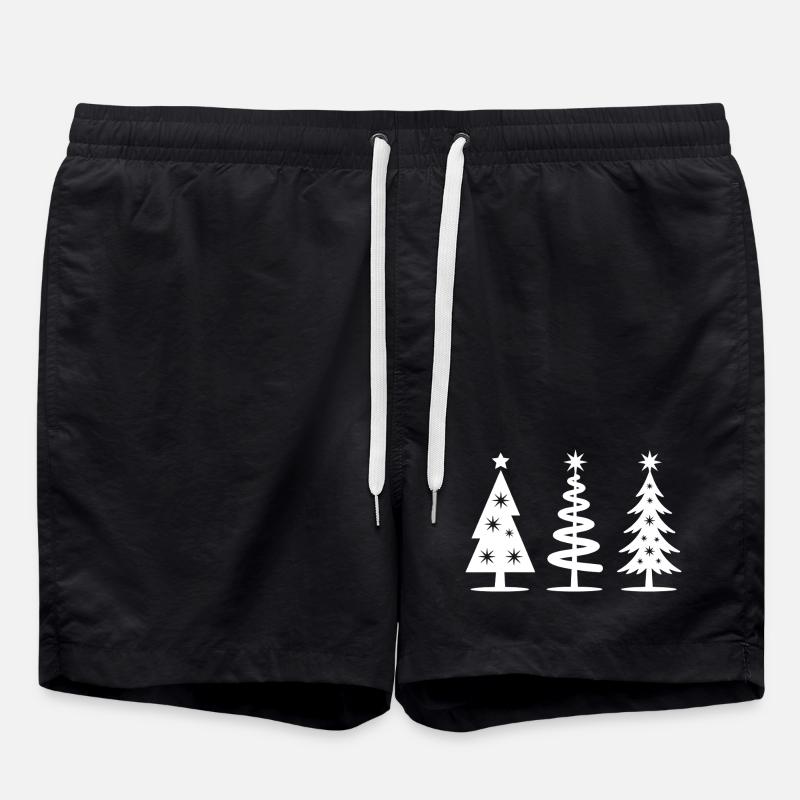 Weihnachtsbäume - Badeshorts - Schwarz