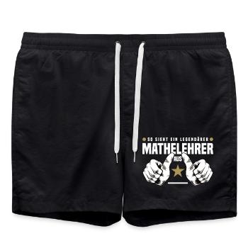 Mathelehrer - Badeshorts - Schwarz - Vorne - AI Model Male 185 light (185cm)