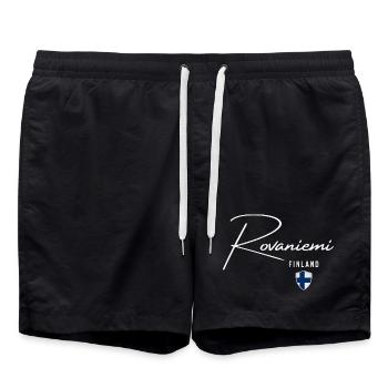 Rovaniemi Finland, elegant design Rovaniemi - Swim Trunks - black - Front - AI Model Male 185 light (185cm)