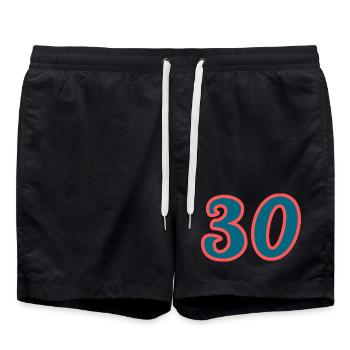 30. 30 ANS. 30e ANNIVERSAIRE. ANNIVERSAIRE 30 ANS. - Short de bain - noir - Devant - AI Model Male 185 light (185cm)