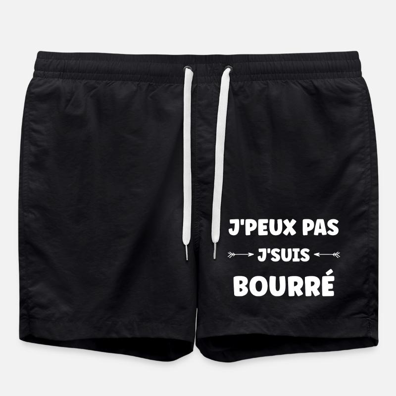 Ich kann nicht, ich bin betrunken - Badeshorts - Schwarz