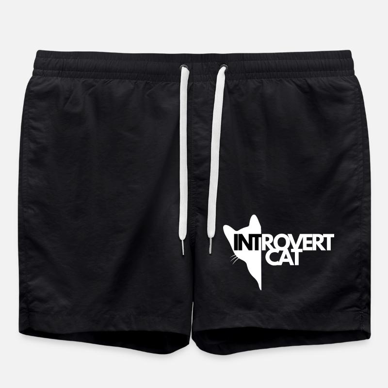 Chat Introverti Silhouette Contrastée - Short de bain - noir