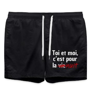 Toi et moi, c'est pour la nuit - Short de bain - noir - Devant - AI Model Male 185 light (185cm)
