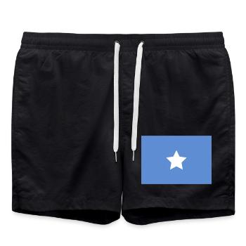 Somalia flag - Swim Trunks - black - Front - AI Model Male 185 light (185cm)