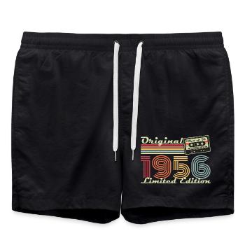 Original 1956 Jahrgang Vintage Geburtstag Retro - Badeshorts - Schwarz - Vorne - AI Model Male 185 light (185cm)