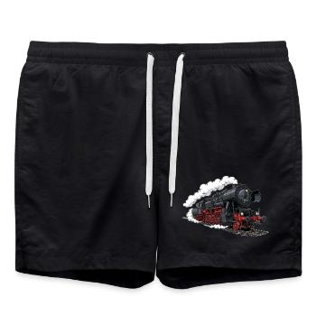Steam locomotive 52 8154 - Swim Trunks - black - Front - AI Model Male 185 light (185cm)