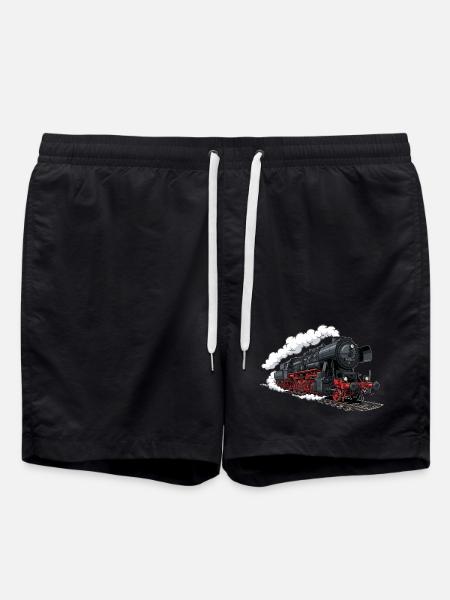 Steam locomotive 52 8154 - Swim Trunks - black