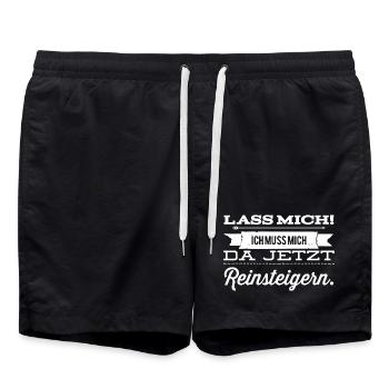 Lass Mich! Ich muss mich da reinsteigern. - Badeshorts - Schwarz - Vorne - AI Model Male 185 light (185cm)
