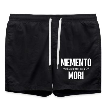 Gothic Memento Mori Design - Swim Trunks - black - Front - AI Model Male 185 light (185cm)