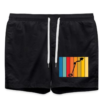 Vintage_Sondeln_T shirt_Design - Short de bain - noir - Devant - AI Model Male 185 light (185cm)