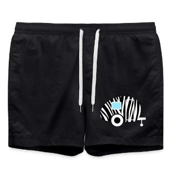 Caravan Zebra Safari Camping Zoo Wohnwagen sw - Badeshorts - Schwarz - Vorne - AI Model Male 185 light (185cm)