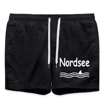 Nordsee - Badeshorts - Schwarz - Vorne - AI Model Male 185 light (185cm)