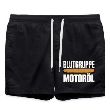 Blood Type Engine Oil Screwdriver Design - Swim Trunks - black - Front - AI Model Male 185 light (185cm)