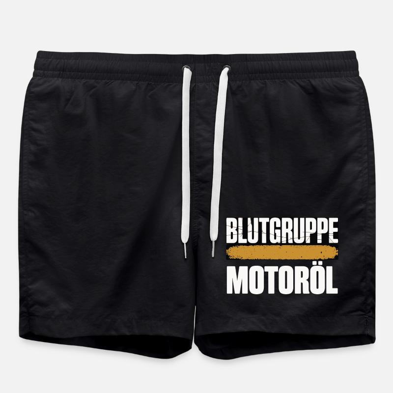 Blutgruppe Motoröl Schrauber Design - Badeshorts - Schwarz