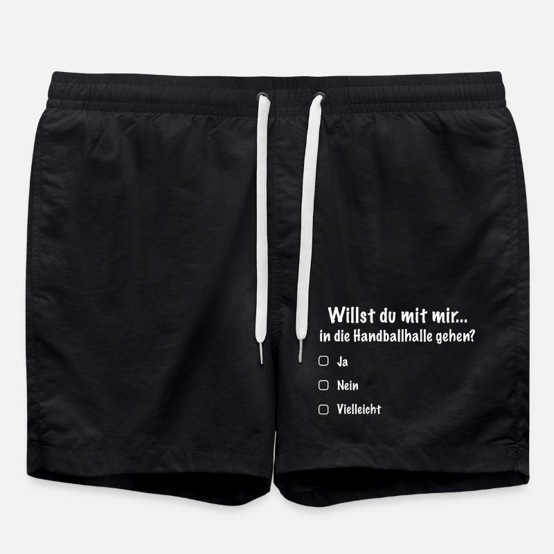 Date de handball Inscription sur invitation (Blanc) - Short de bain - noir