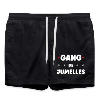 Gang de Jumelles – Tribu de Sœurs - Short de bain - noir - Devant - AI Model Male 185 light (185cm)