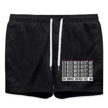 Ich rege mich nicht auf ich bringe alle um - Badeshorts - Schwarz - Vorne - AI Model Male 185 light (185cm)