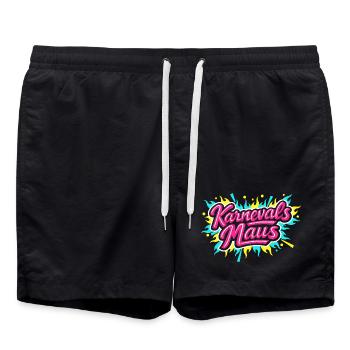 Karnevalsmaus Lustig Süß Party Geschenk - Badeshorts - Schwarz - Vorne - AI Model Male 185 light (185cm)
