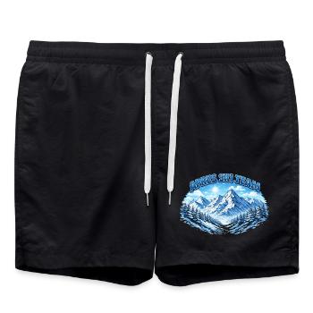 Après Ski Team Mountain Panorama - Swim Trunks - black - Front - AI Model Male 185 light (185cm)