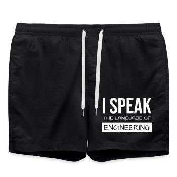 Je parle des glyphes d’ingénierie - Short de bain - noir - Devant - AI Model Male 185 light (185cm)
