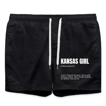 Kansas Girl : Style Prairie Bold - Short de bain - noir - Devant - AI Model Male 185 light (185cm)